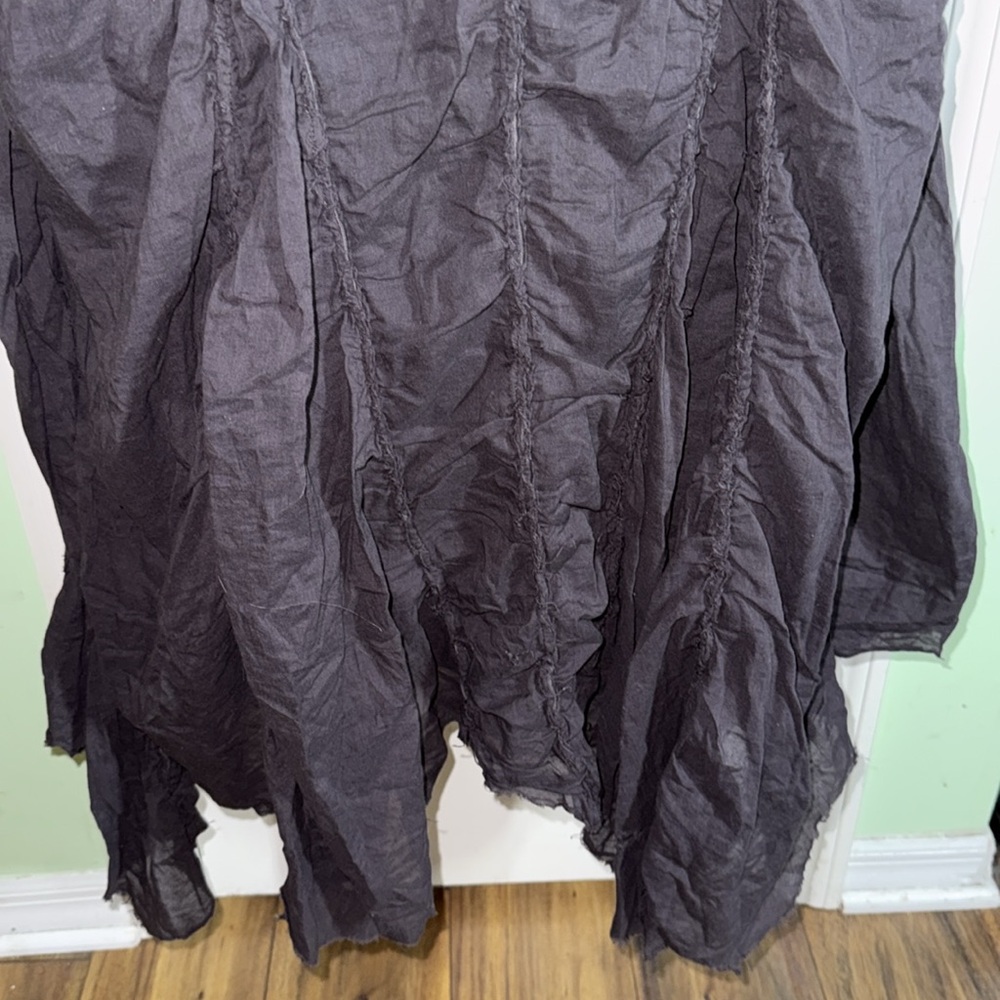 Sweet Sinammon Black Raw Edge Witch Wench Ren Faire Maxi Skirt With Pockets M - Picture 10 of 13